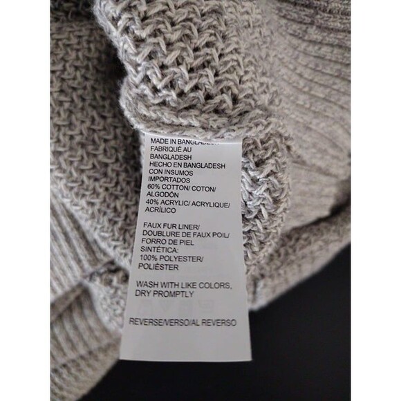 G.H. Bass & Co. Mens Size L‎ Grey Canyon 4 Button Mockneck Sweater Sherpa Collar - Picture 8 of 9